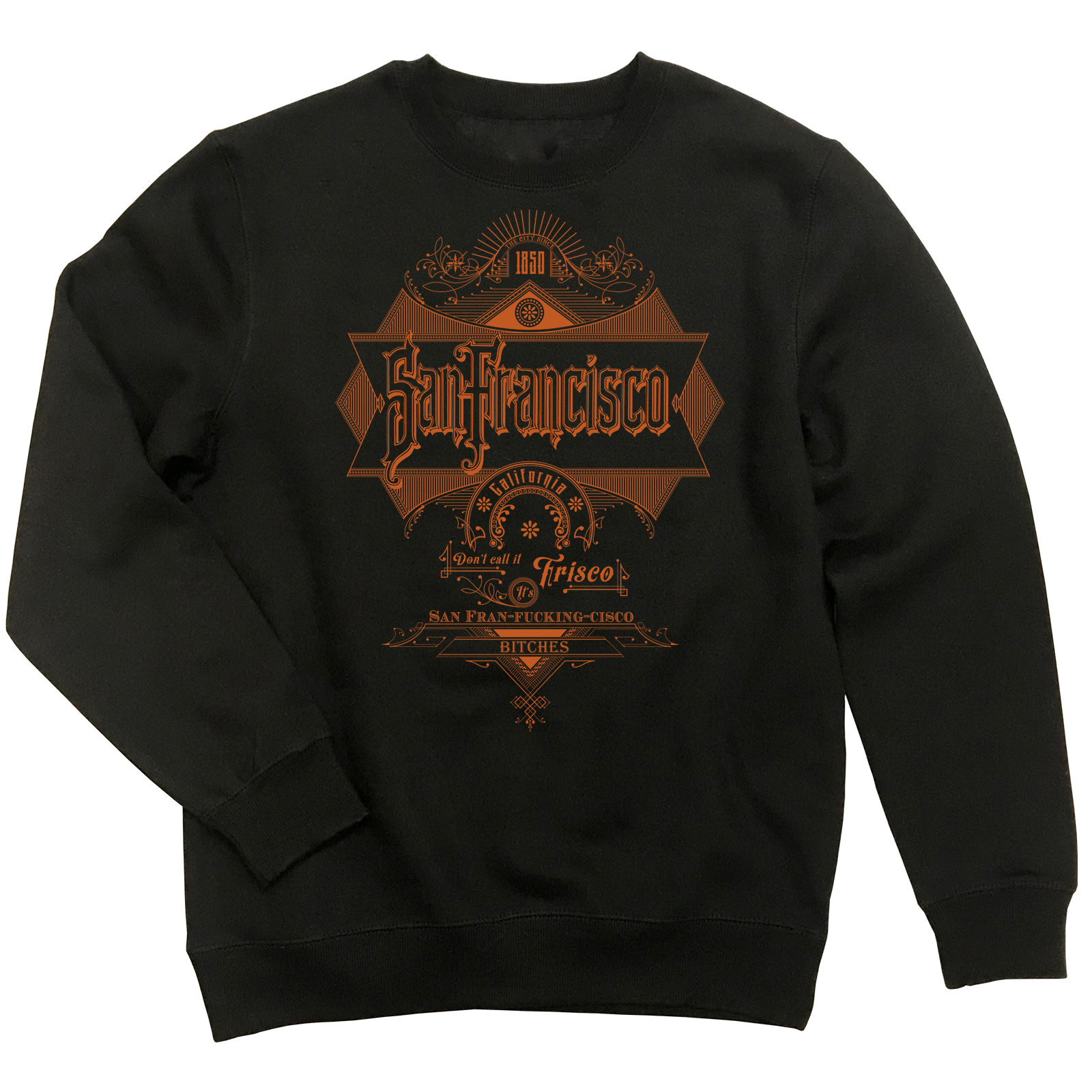 Vintage Graphic San Francisco Black Unisex Crew Pullover