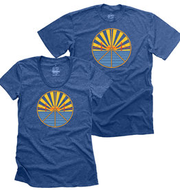 Golden Gate Bridge Sunset Peace Tee, Royal Blue