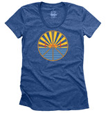 Golden Gate Bridge Sunset Peace Tee, Royal Blue