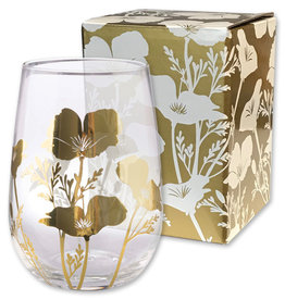 Metallic Gold Stemless Poppy Wine Glass