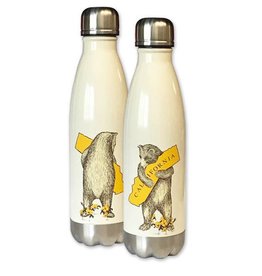 CA Bear Hug Stainless Steel Water Bottle, Antique White