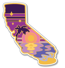 CA Retro Sunset Vinyl Sticker