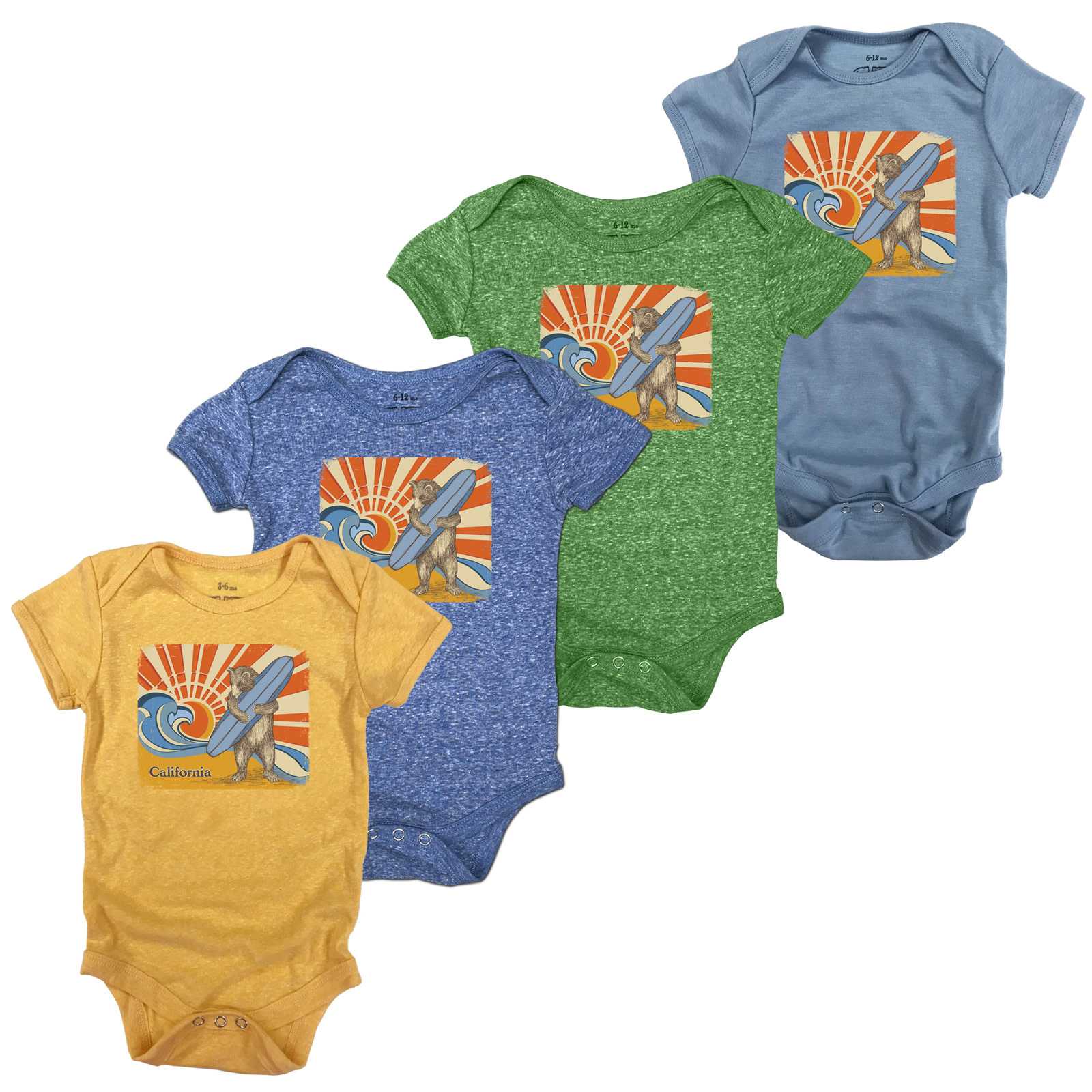 Sun and Waves Surf Bear Onesie