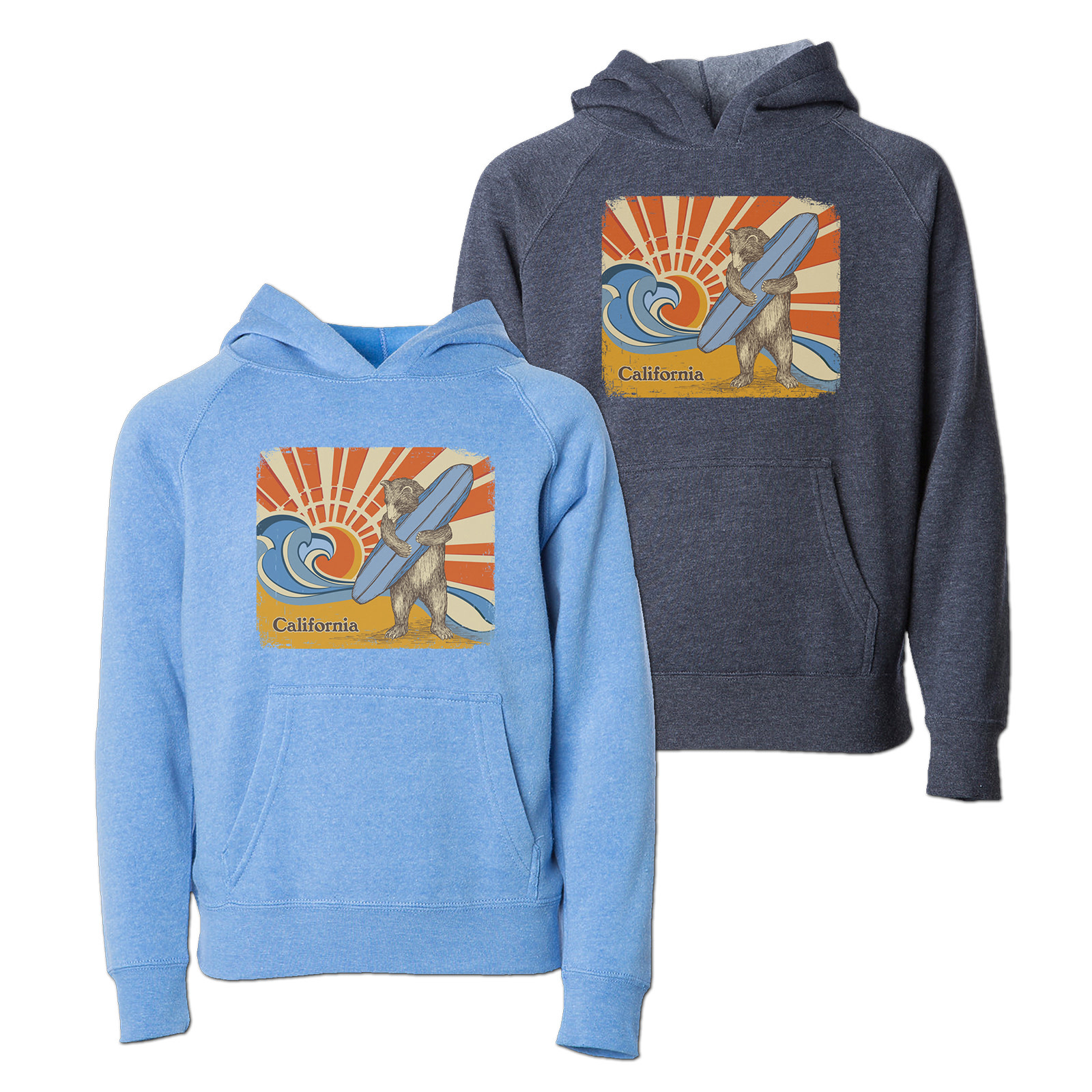 Kids Sun & Surf Bear Pullover Hoodie