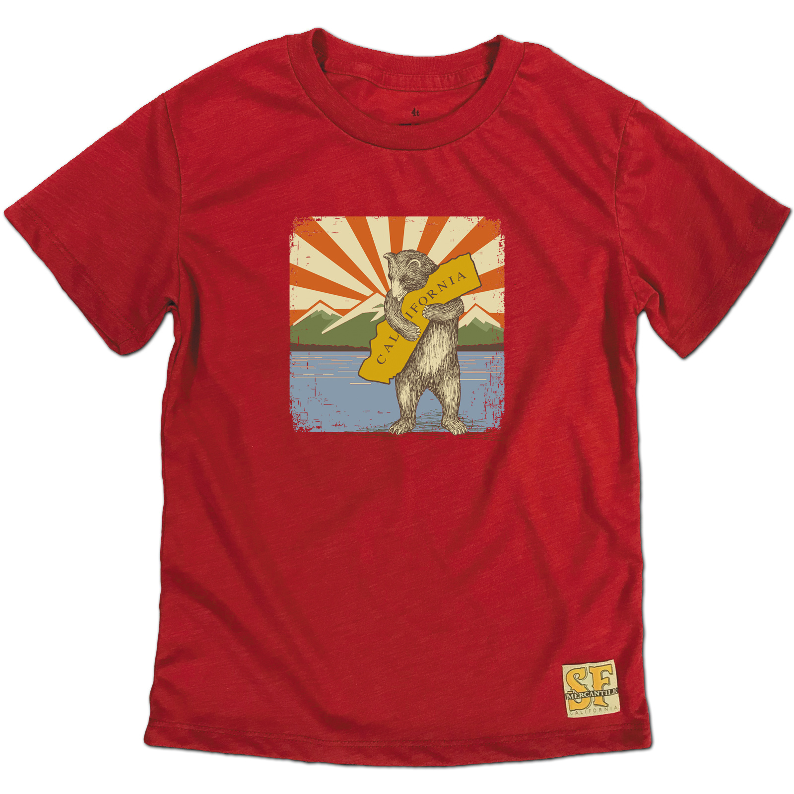 California Mountain & Lake Bear Kids Tee