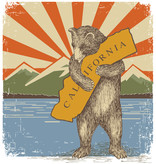 California Mountain & Lake Bear Kids Tee