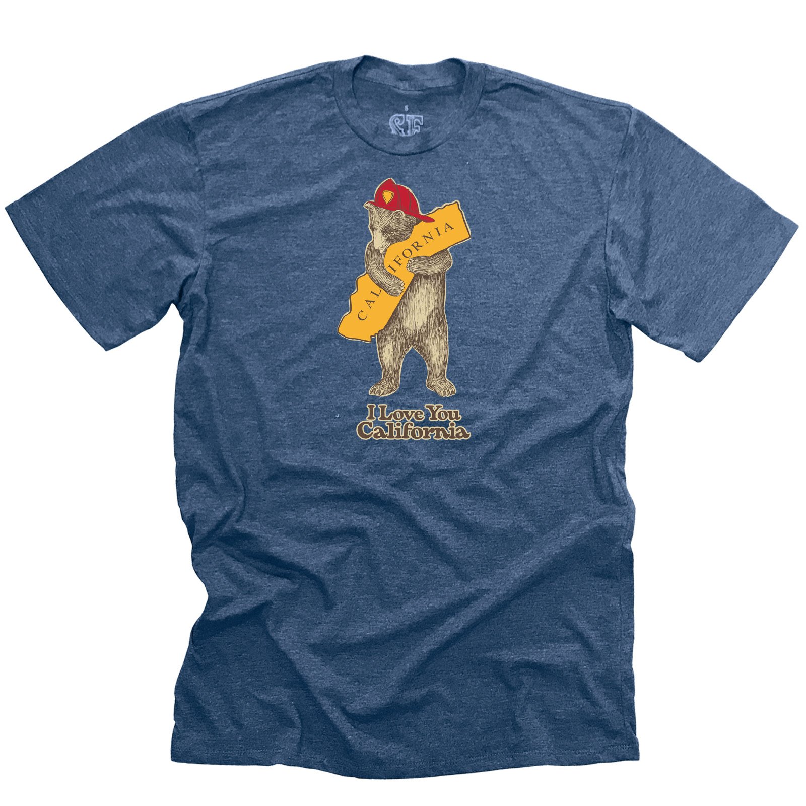 CA Firefighter Bear Tee, Royal Heather