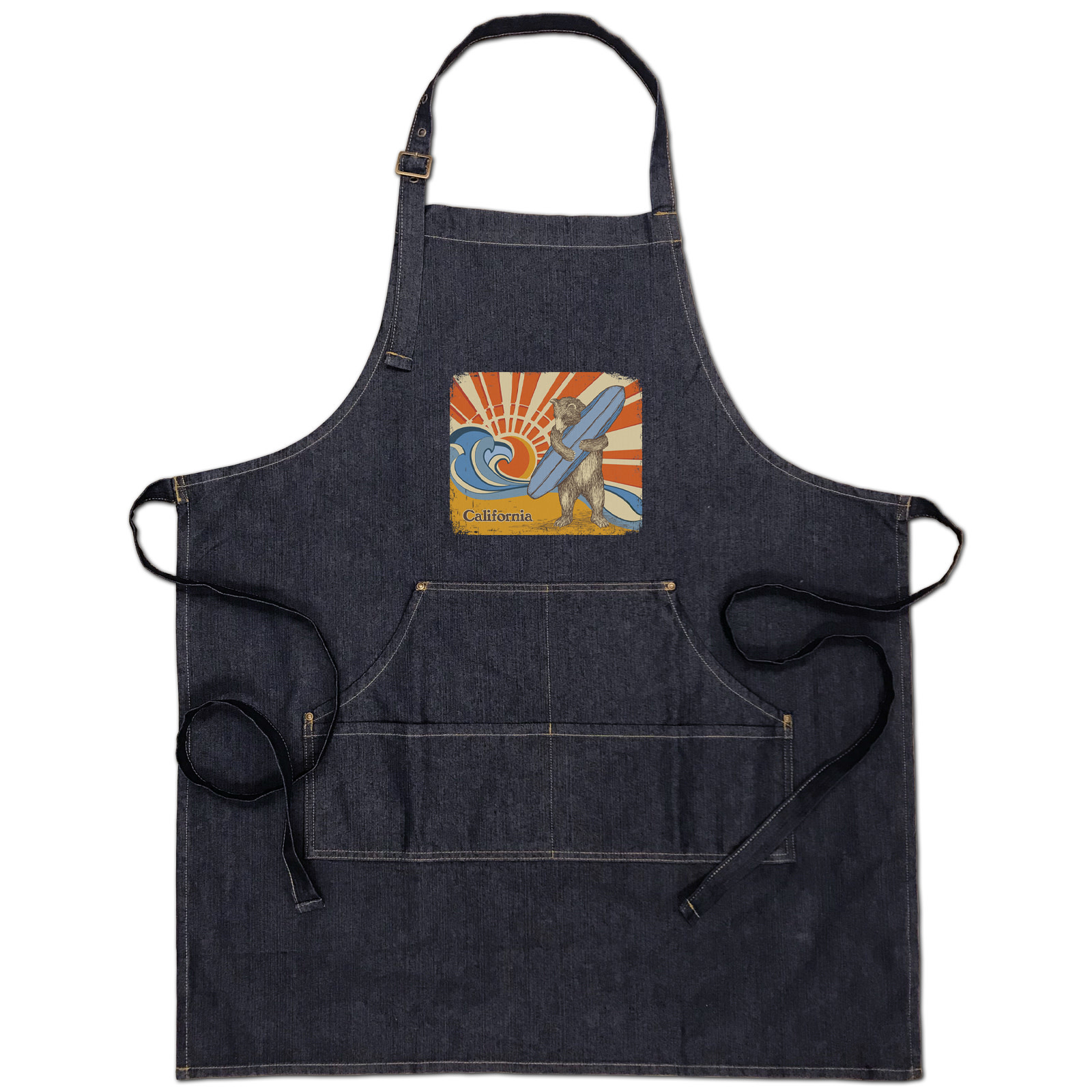 Surf & Sun Bear Denim Apron