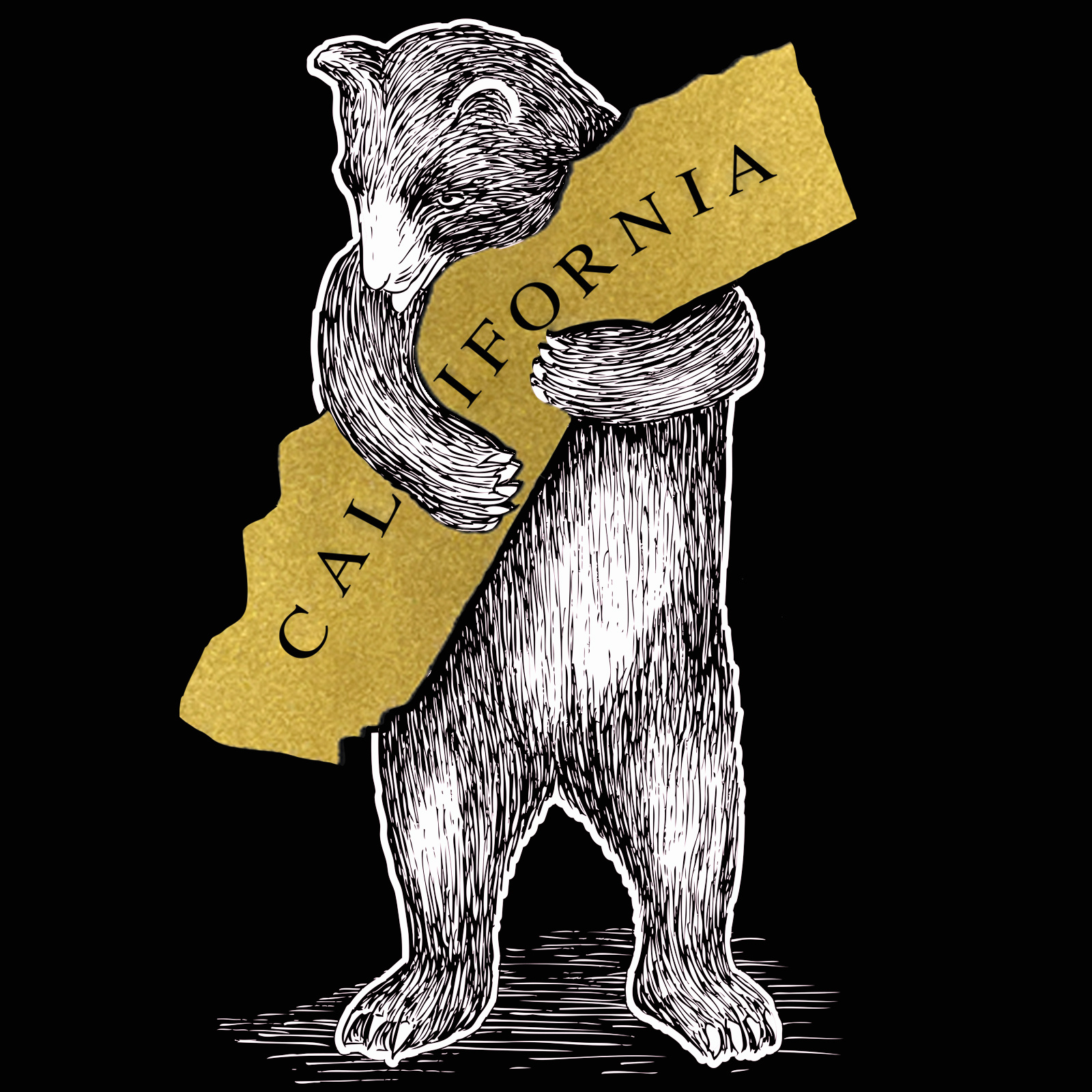 SF Mercantile CA Bear with Metallic Gold State Denim Apron