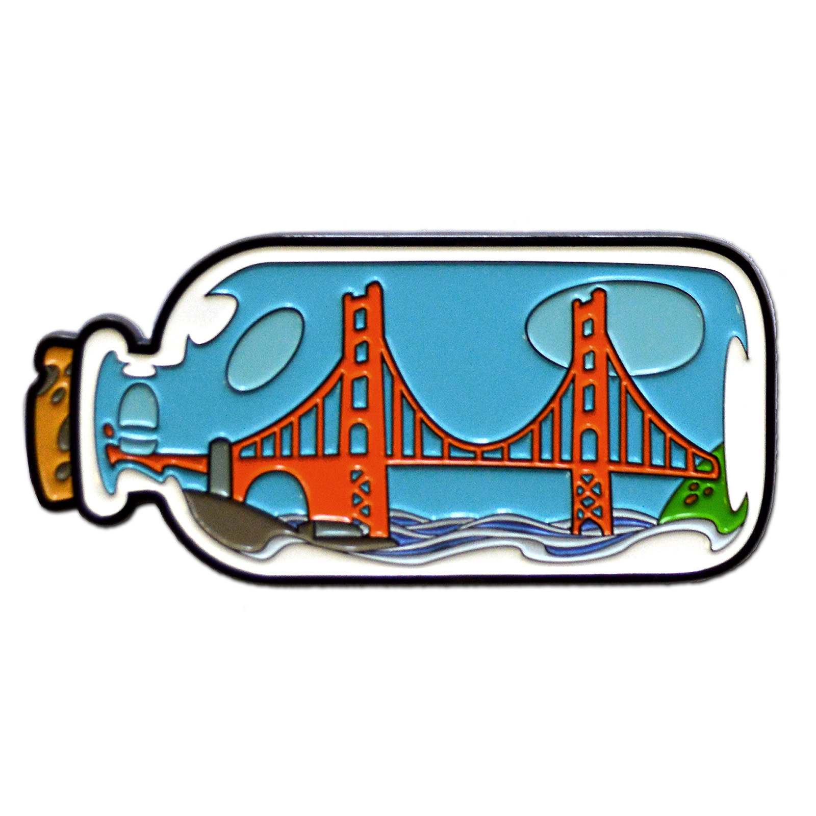 Golden Gate Bridge in Bottle Enamel Magnet