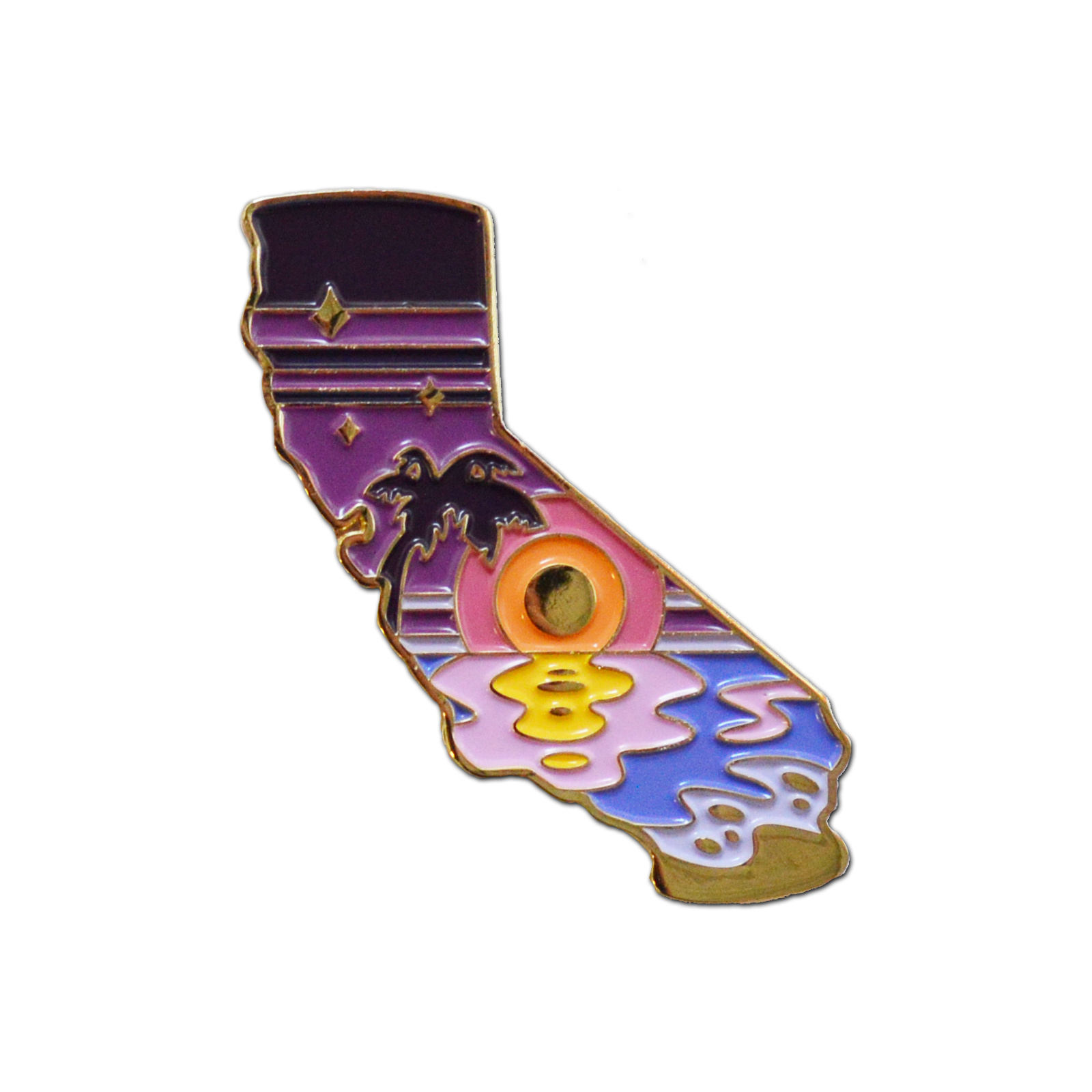 CA Retro Sunset Enamel Pin