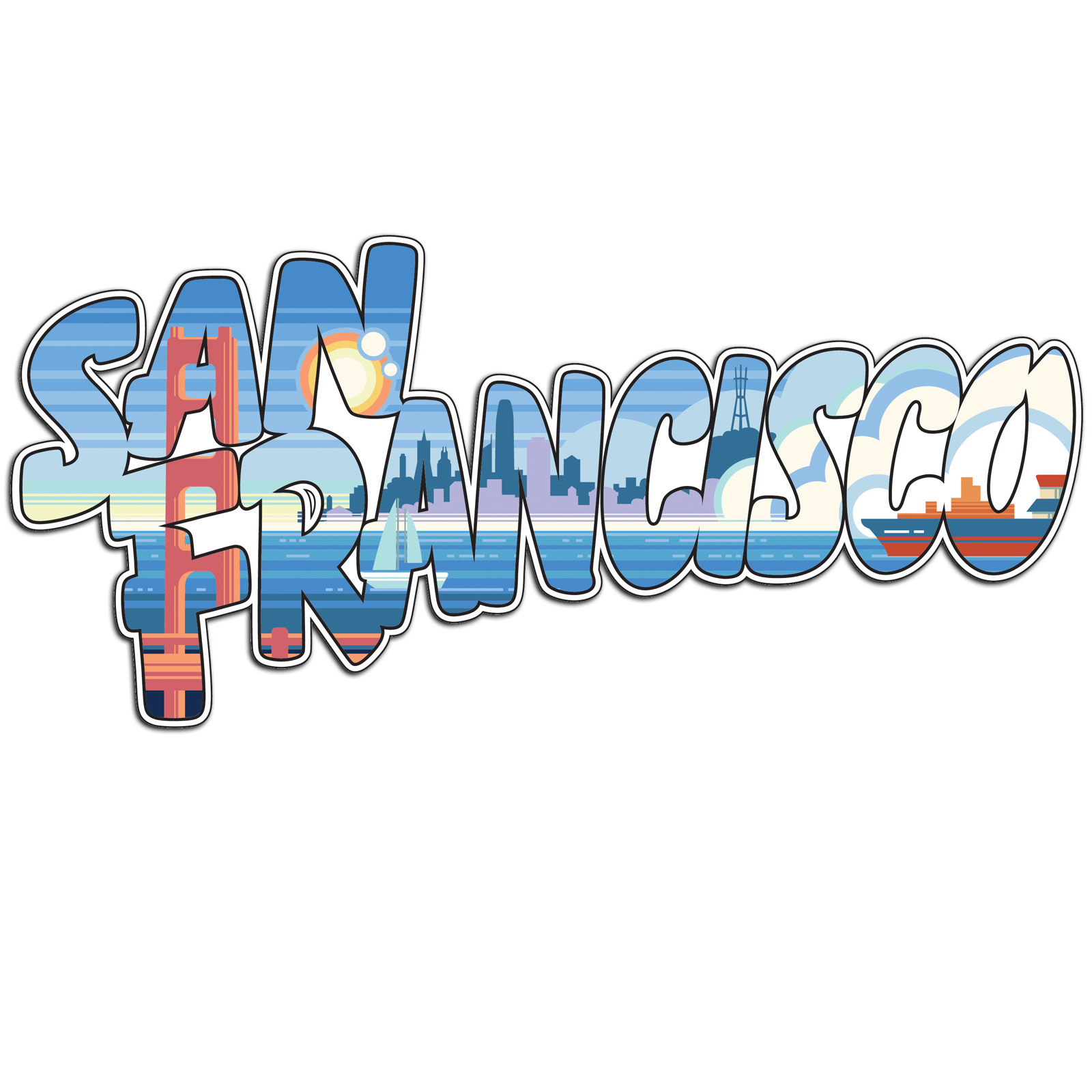 Retro San Francisco Vinyl Sticker 9"