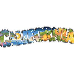 Retro California Vinyl Sticker 9"