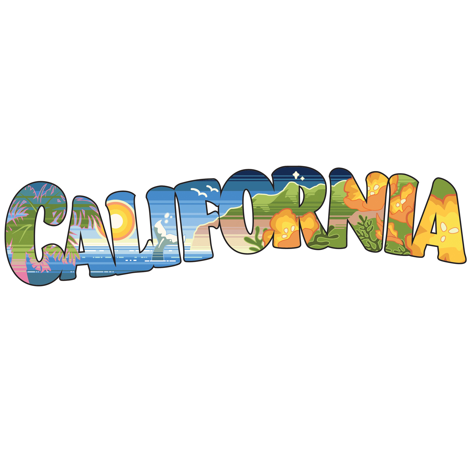 Modern Retro California Adult Unisex/Men's Tee