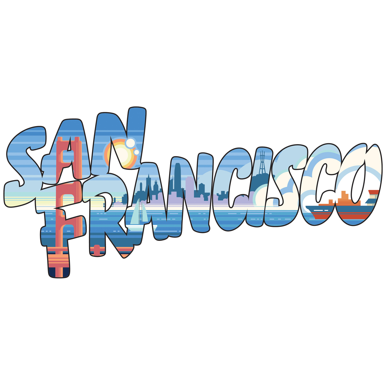 Modern Retro San Francisco Adult Unisex/Men's Tee