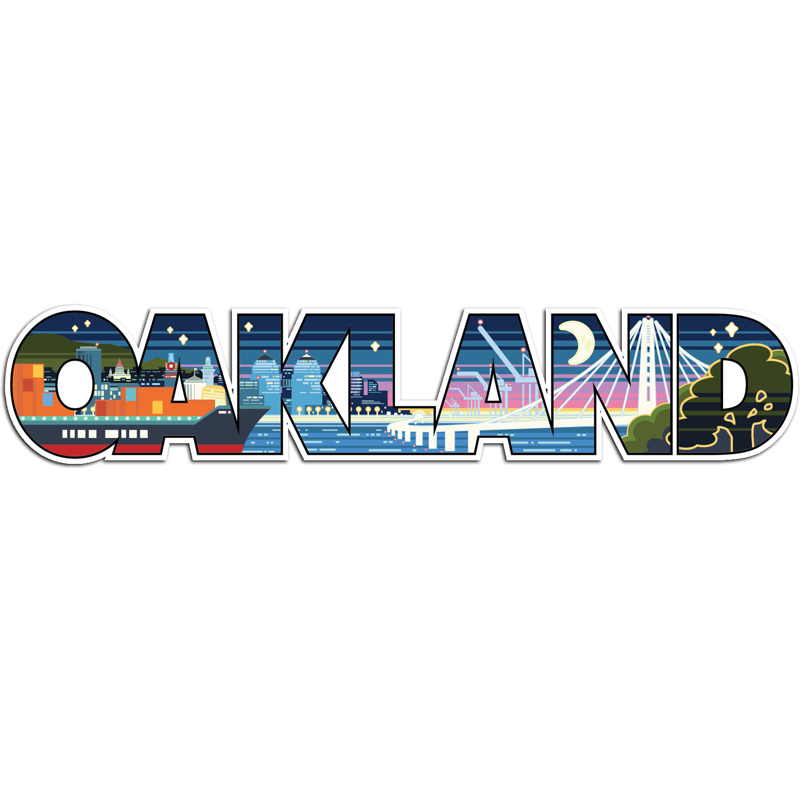 Retro Oakland 9" Sticker