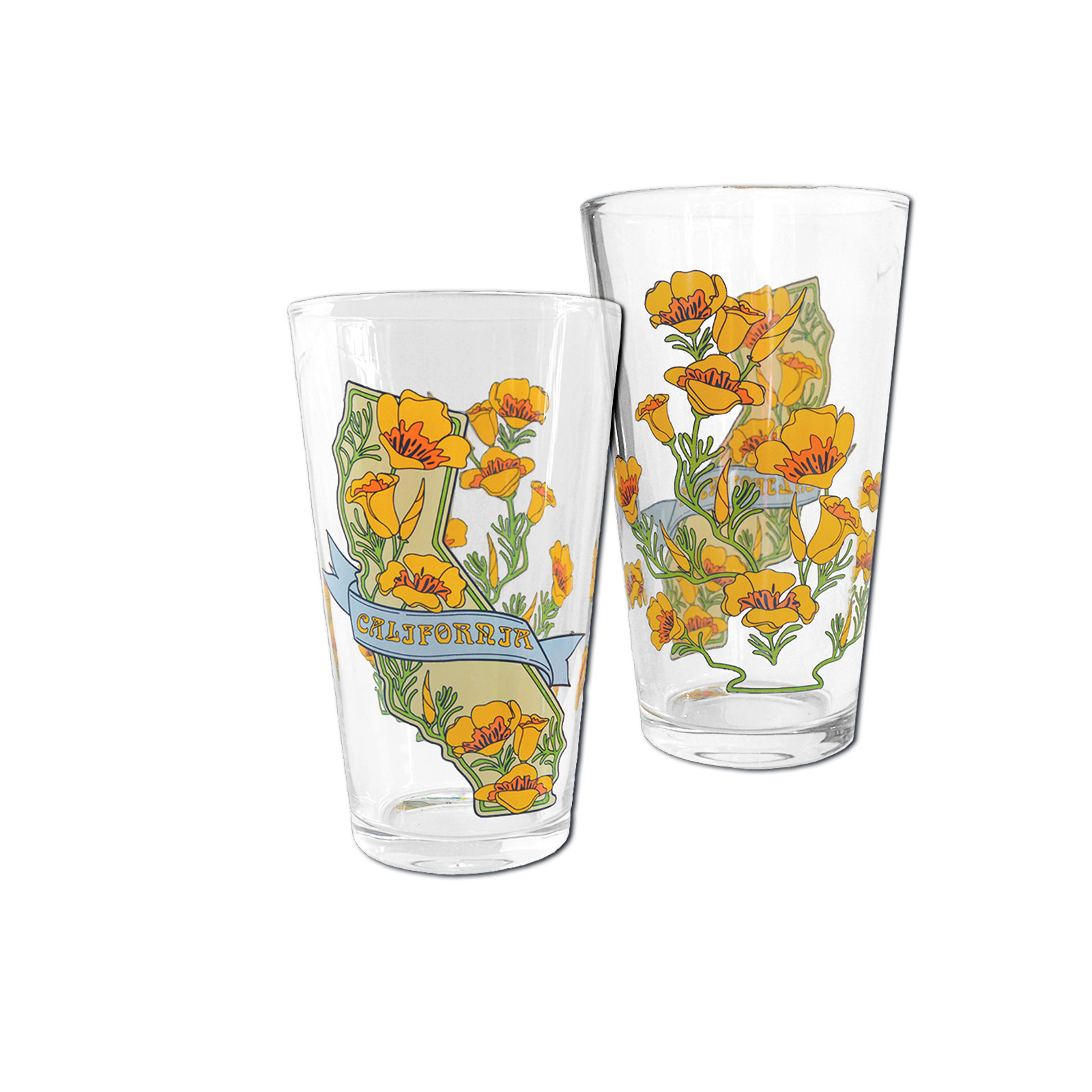 SF Mercantile California State w/ Poppies Pint Glass 2023