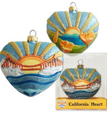 SF Mercantile California Heart Blown Glass Ornament