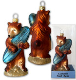 SF Mercantile CA Surf Bear Glass Mold Ornament