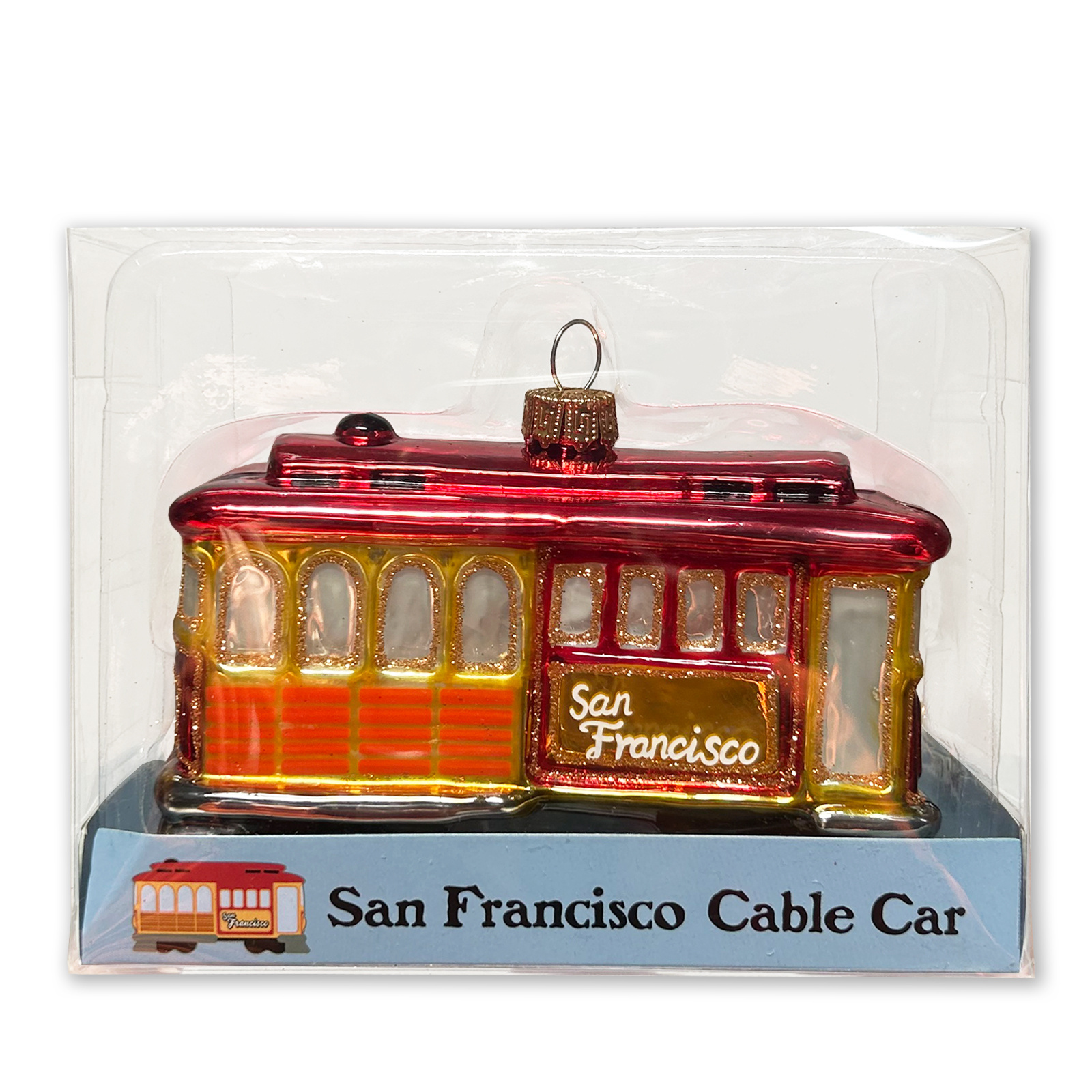 SF Cable Car Glass Mold Ornament