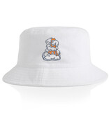 50% off was $24.00 Bucket Hat, White Terrycloth, Embroidered with Karl the Fog