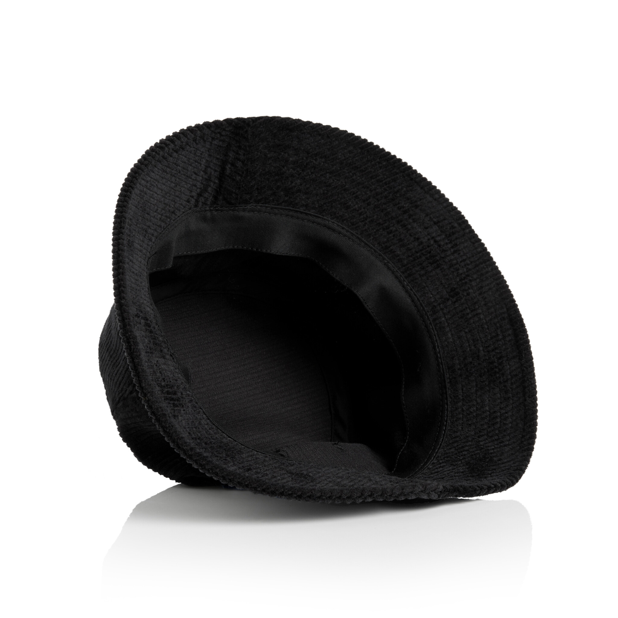 Disc - Bucket Hat, Black Corduroy, Embroidered with Karl the Fog