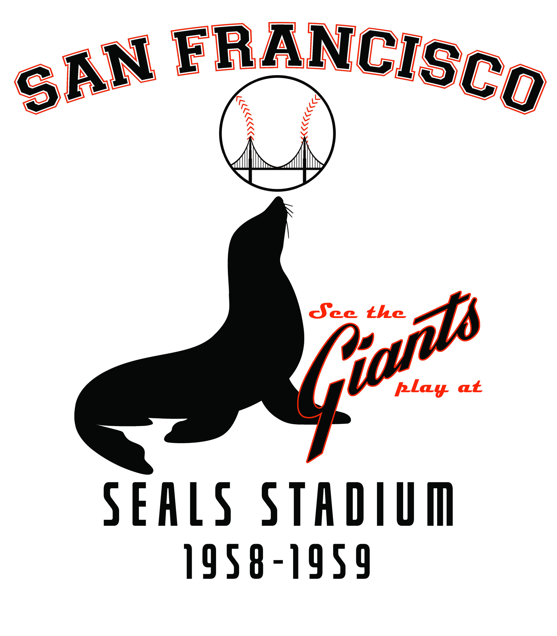 Vintage Giants at Seals Stadium Baseball Jersey