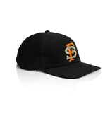 SF Logo Baseball Cap, Embroidered Black Corduroy