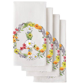 SF Mercantile Floral Peace Sign Flour Sack Tea Towel 22x36"