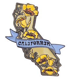 California State with Poppies Enamel Magnet - FACTORY SECOND 50% off