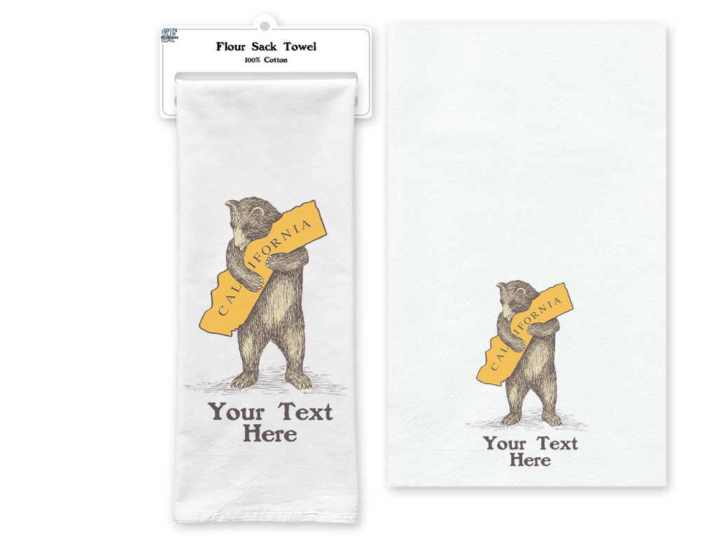 SF Mercantile California Bear Hug Custom Flour Sack Towel