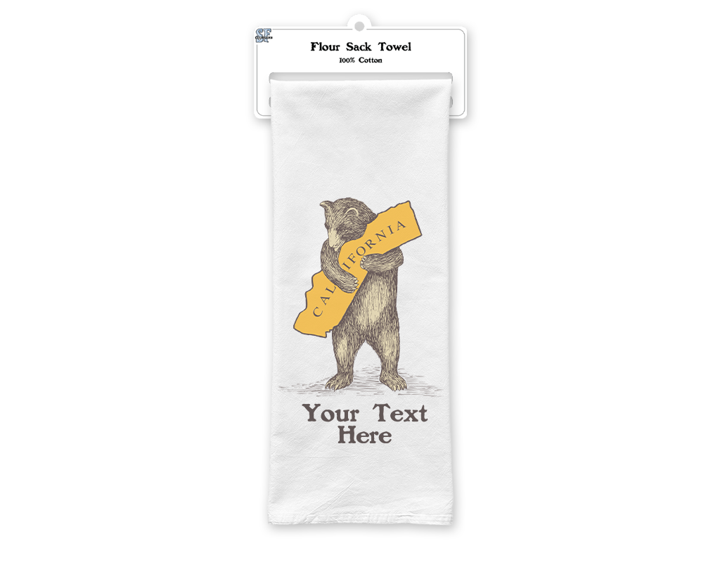 SF Mercantile California Bear Hug Custom Flour Sack Towel