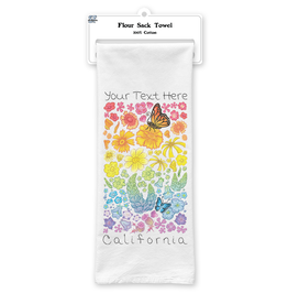 SF Mercantile Rainbow Floral State Custom Flour Sack Towel