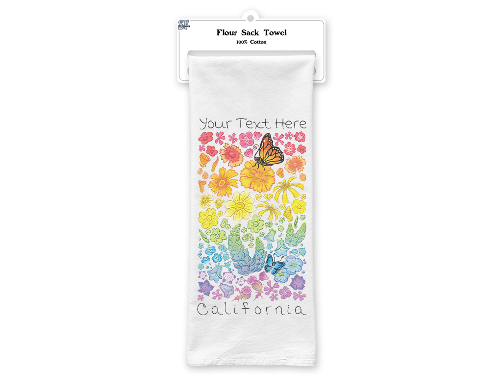SF Mercantile Rainbow Floral Field Custom Flour Sack Towel