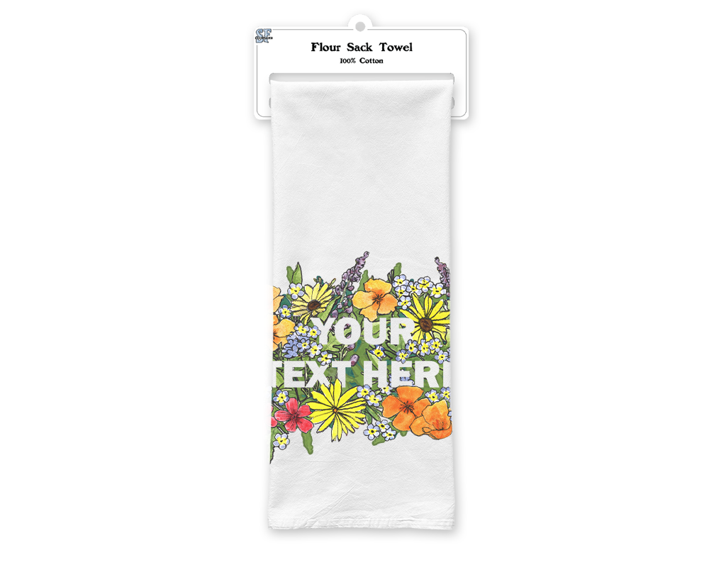 SF Mercantile Floral Text Custom Flour Sack Towel