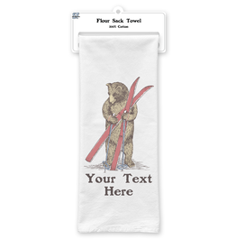 SF Mercantile Ski Bear Custom Flour Sack Towel