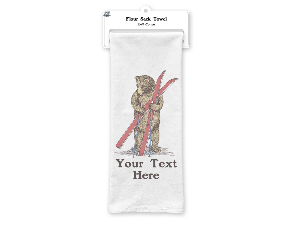 SF Mercantile Ski Bear Custom Flour Sack Towel