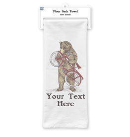 SF Mercantile Bike Bear Custom Flour Sack Towel