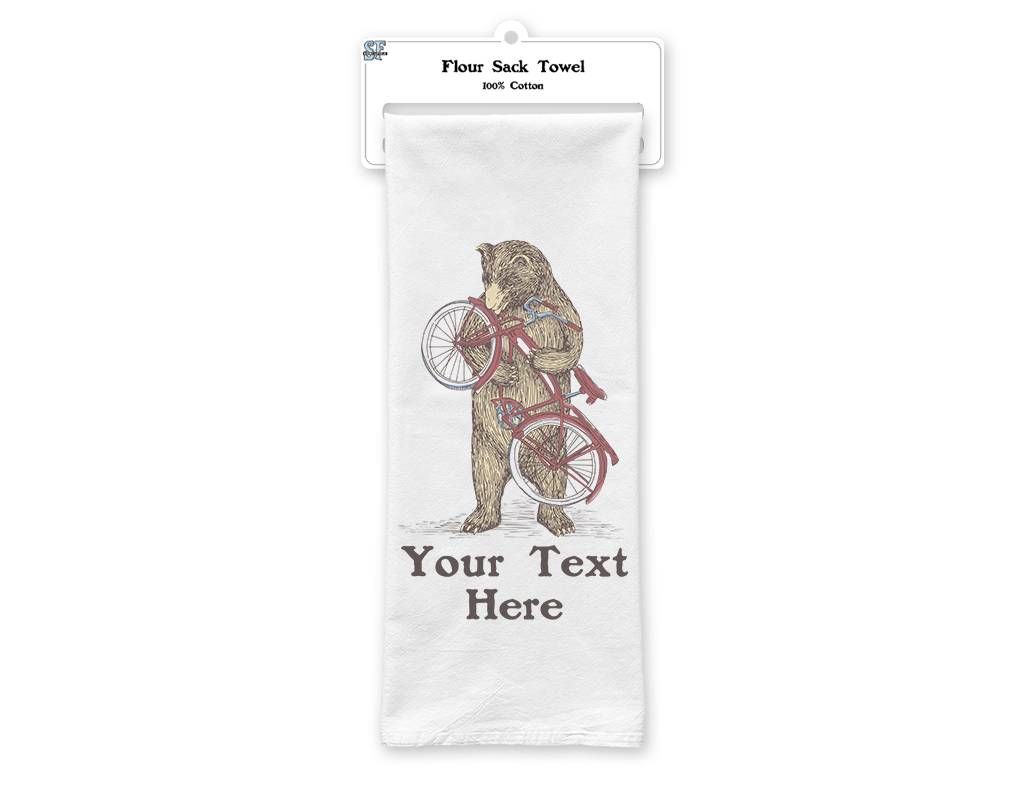 SF Mercantile Bike Bear Custom Flour Sack Towel