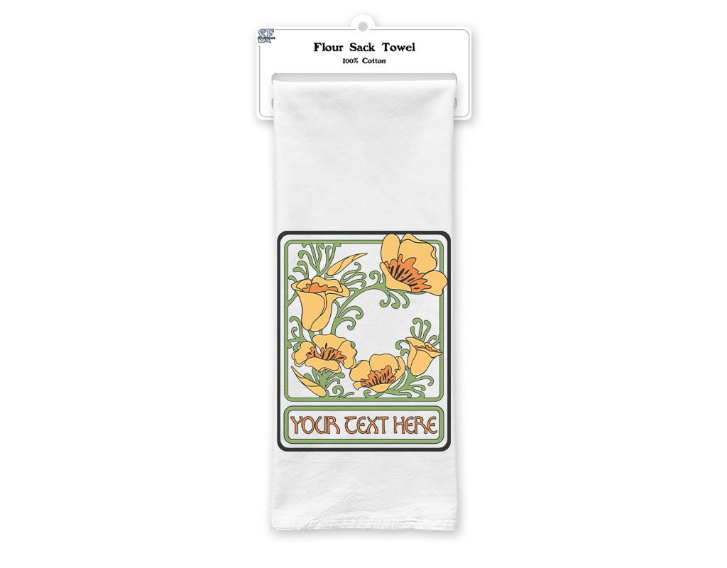 SF Mercantile Nouveau Poppies Custom Flour Sack Towel
