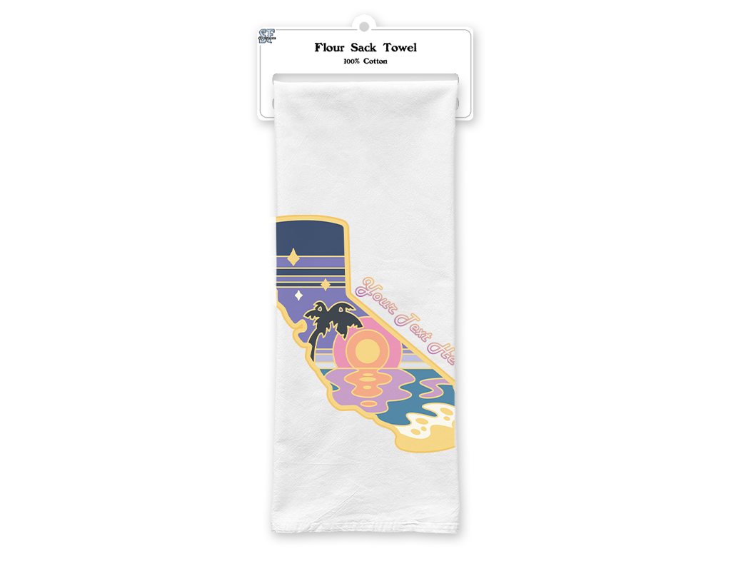 SF Mercantile Retro Sunset Custom Flour Sack Towel