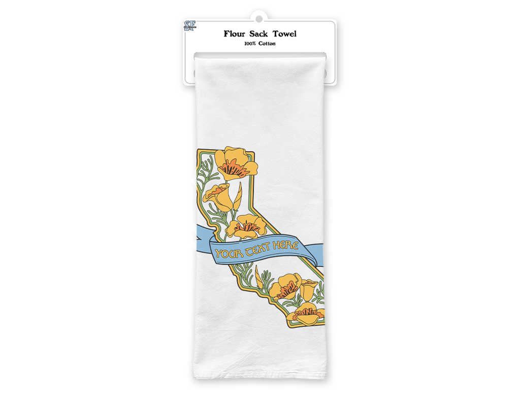 SF Mercantile State w/ Poppies Custom Flour Sack Towel