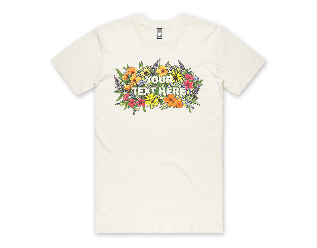 SF Mercantile Floral Text Custom Unisex Tee