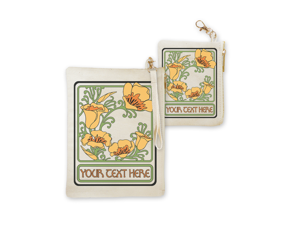 SF Mercantile Nouveau Poppies Custom Pouches