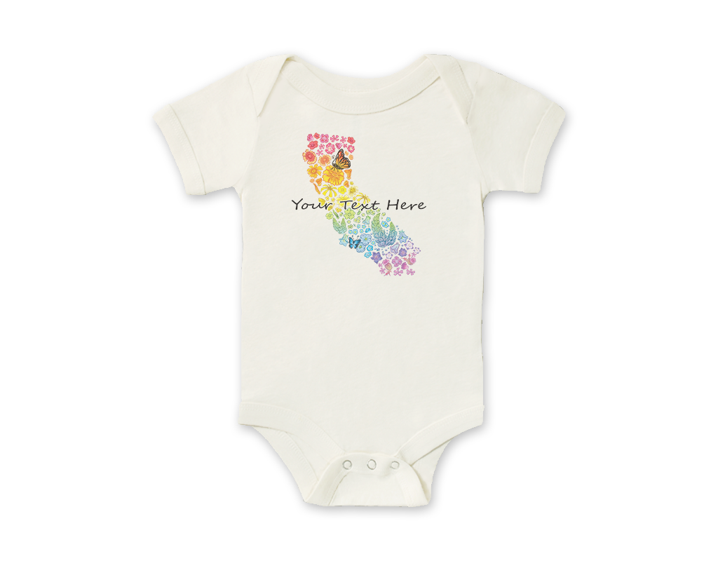 SF Mercantile Rainbow Floral State Custom Onesie