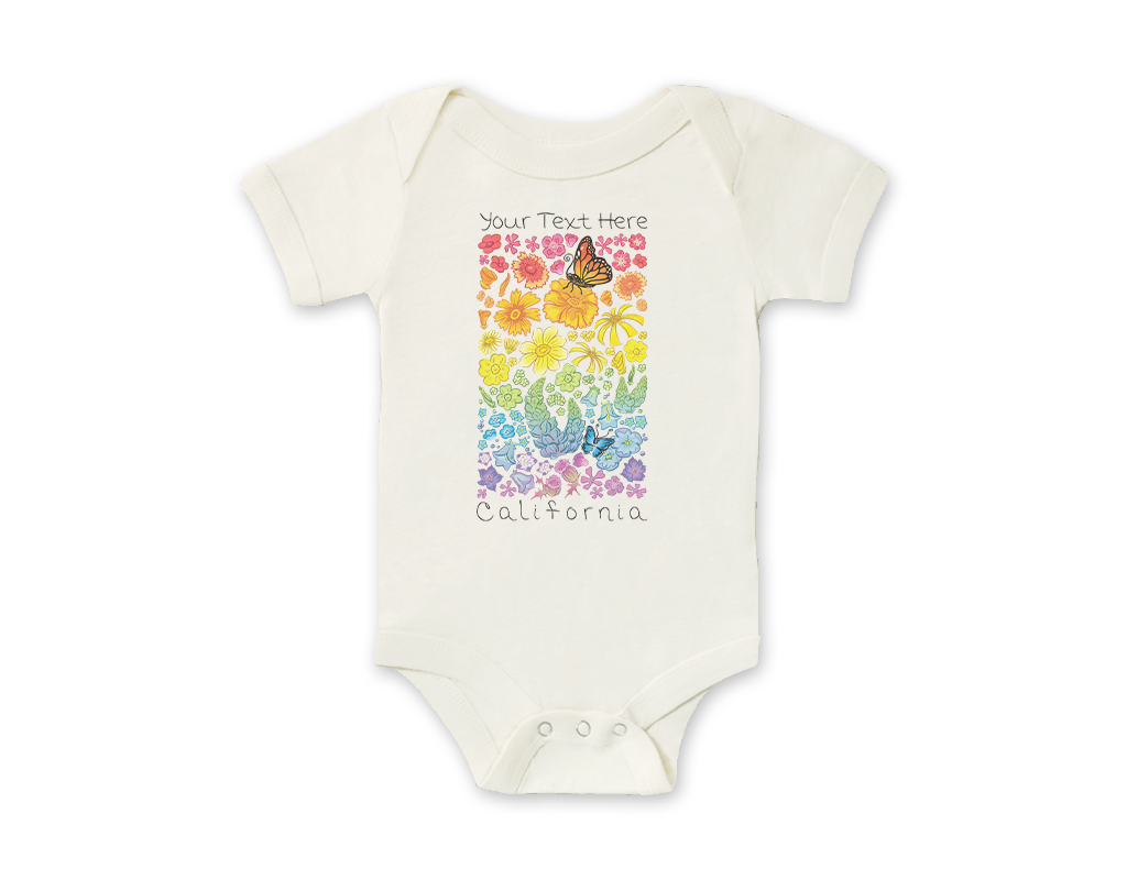 SF Mercantile Rainbow Floral Field Custom Onesie