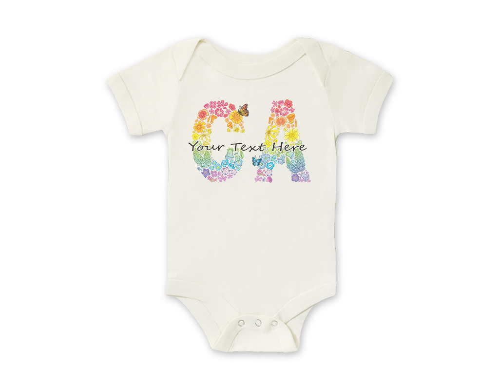 SF Mercantile Rainbow Floral CA Custom Onesie