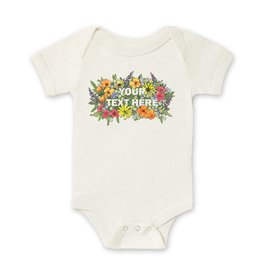 SF Mercantile Floral Text Custom Onesie