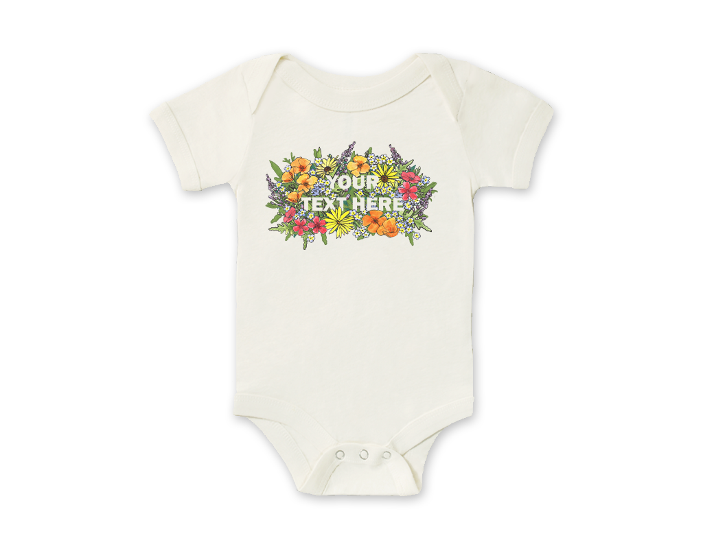 SF Mercantile Floral Text Custom Onesie