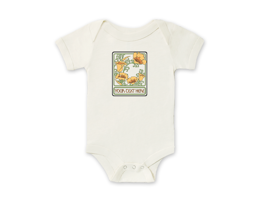 SF Mercantile Nouveau Poppies Custom Onesie